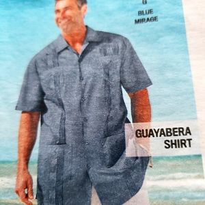 New XL /XXL Blue guayabera shirt